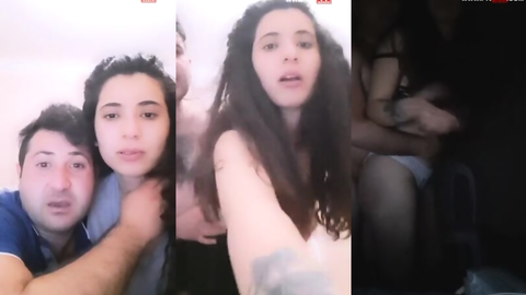 Çılgın çift yayın açmışlar skişmek için
