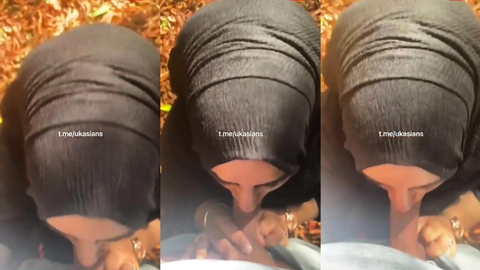 Türbanlı, nişanlısına ormanda sakso çektiriyor