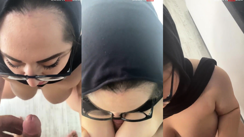 Türbanlı Hazal Kılınç'ın Göğüs Arası Sik Sıkıştırma ve Yalama Seansı