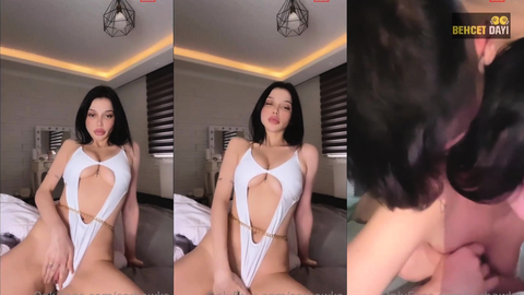 Cerhawka Beyaz Bodysuit'te Amını Okşuyor Sonra Yarak Yiyip Emiyor