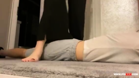 Trample session with female slave