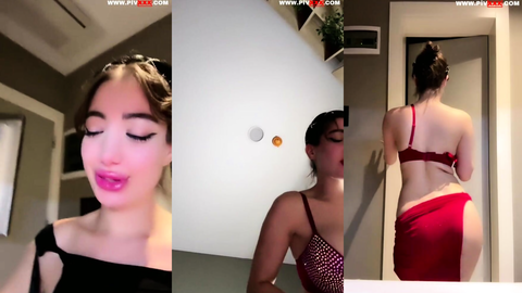 Benpoine Ifşa Kırmızı Elbisesini Giyinip Kalça Show Yaptı