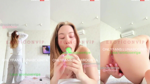 Luna Bognya Amçığını Dildoya Siktiriyor